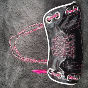 Bratz purse vintage black and pink with chain straps